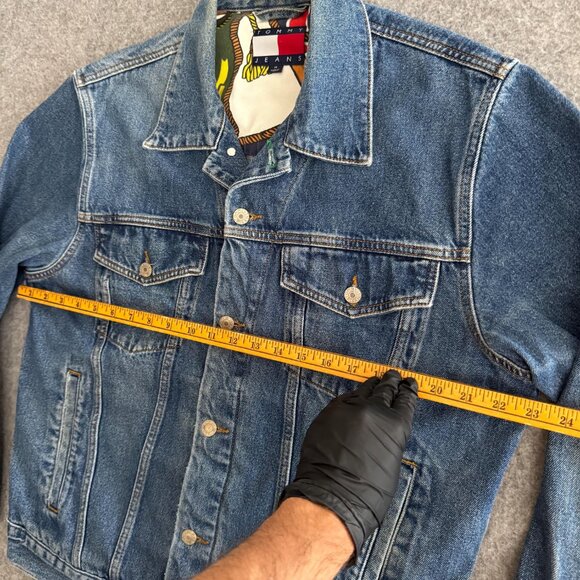 Tommy Hilfiger Embroidered Denim Jacket Flag Lined Medium - Picture 3 of 8
